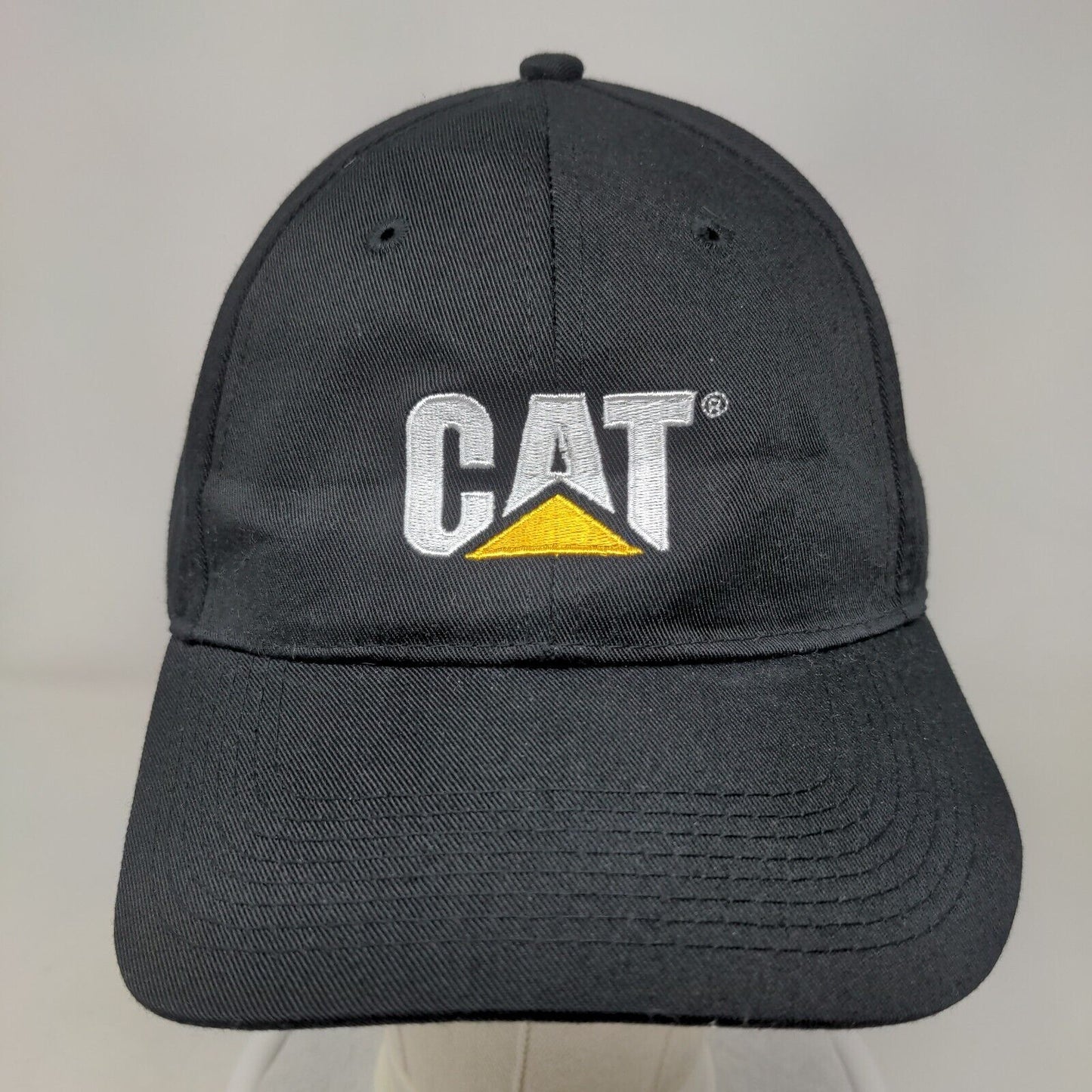 CAT Slideback Hat Black One Size Embroidered Logo Adjustable 6 Panel