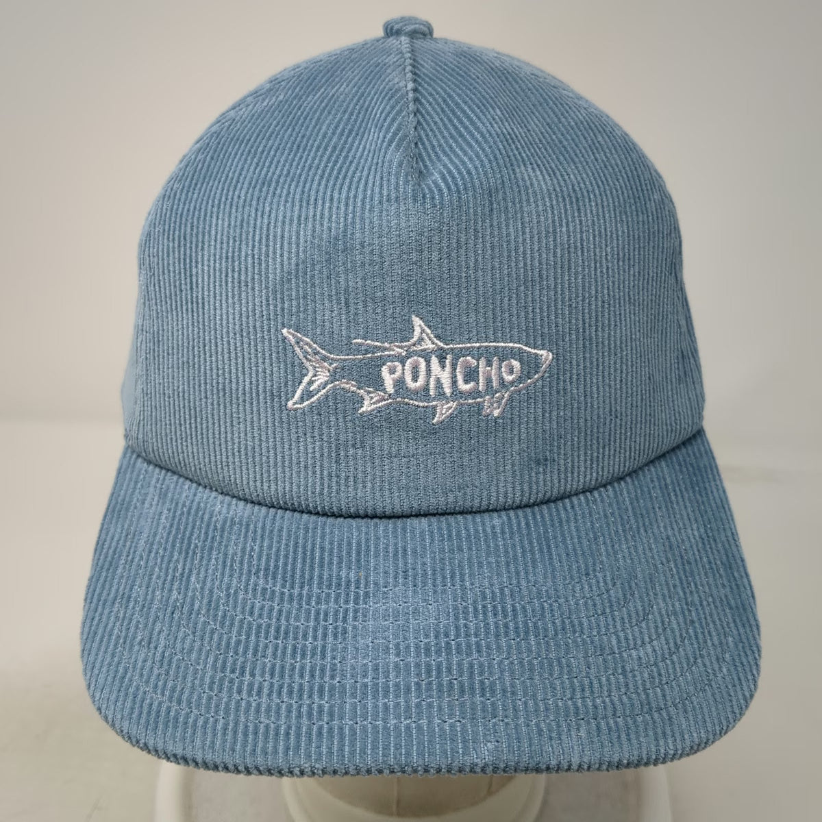 Poncho Outdoors Trucker Blue One Size Corduroy Tarpon Fish Hat Adjustable