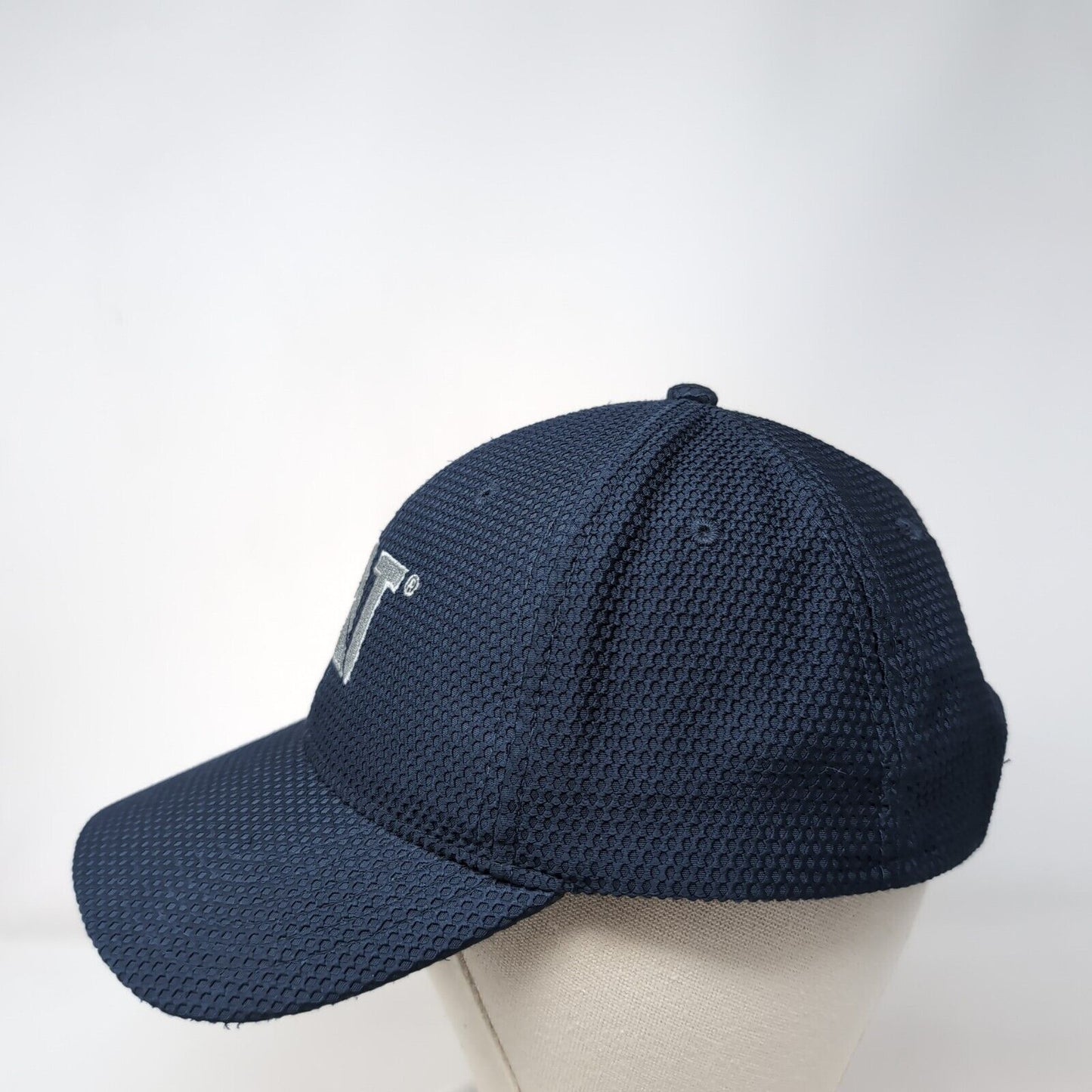 CAT Snapback Hat Blue One Size Adjustable Vented Holes 6 Panel Polyester