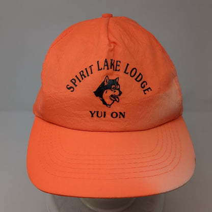 Spirit Lake Lodge Yukon Snapback Hat Orange OSFA Adjustable 6 Panel Nylon