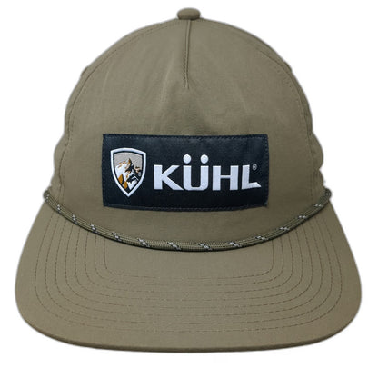 KÜHL 5 Panel Green Hat One Size Snapback Rope Mountain Logo Performance Cap