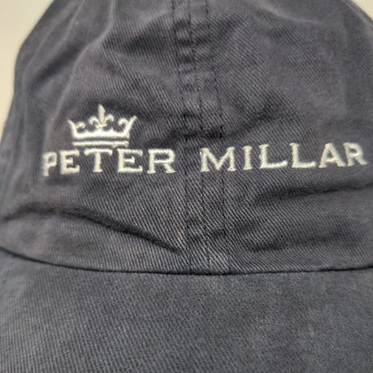 Peter Millar Slideback Hat Blue One Size Embroidered Adjustable Vent Holes