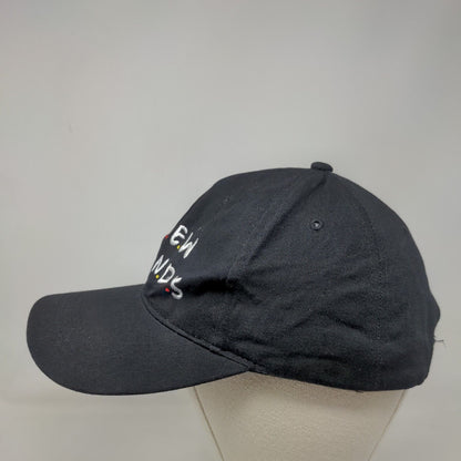 No New Friends Strapback Hat Black OSFA Adjustable Embroidered 6 Panel