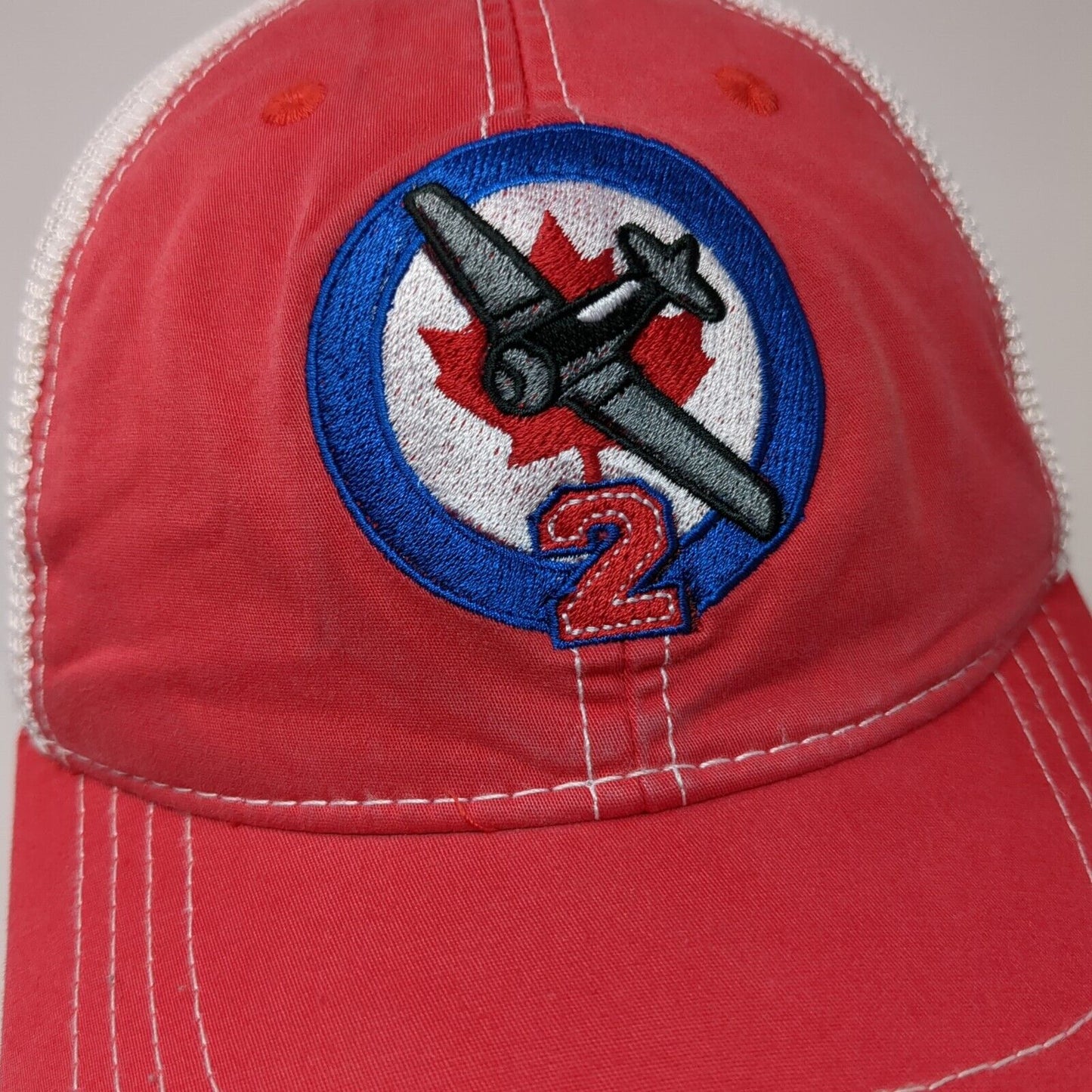 Pacific Headwear Snapback Trucker Hat Red OSFA Mesh Back Aviation