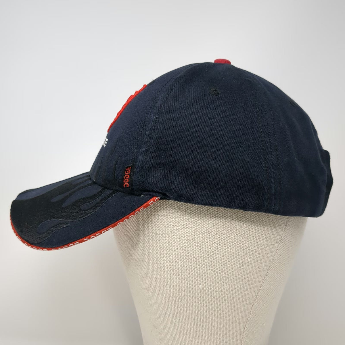 Dodge Baseball Cap Blue OSFM Flame Graphic Embroidered Logo Strapback Hat Ram