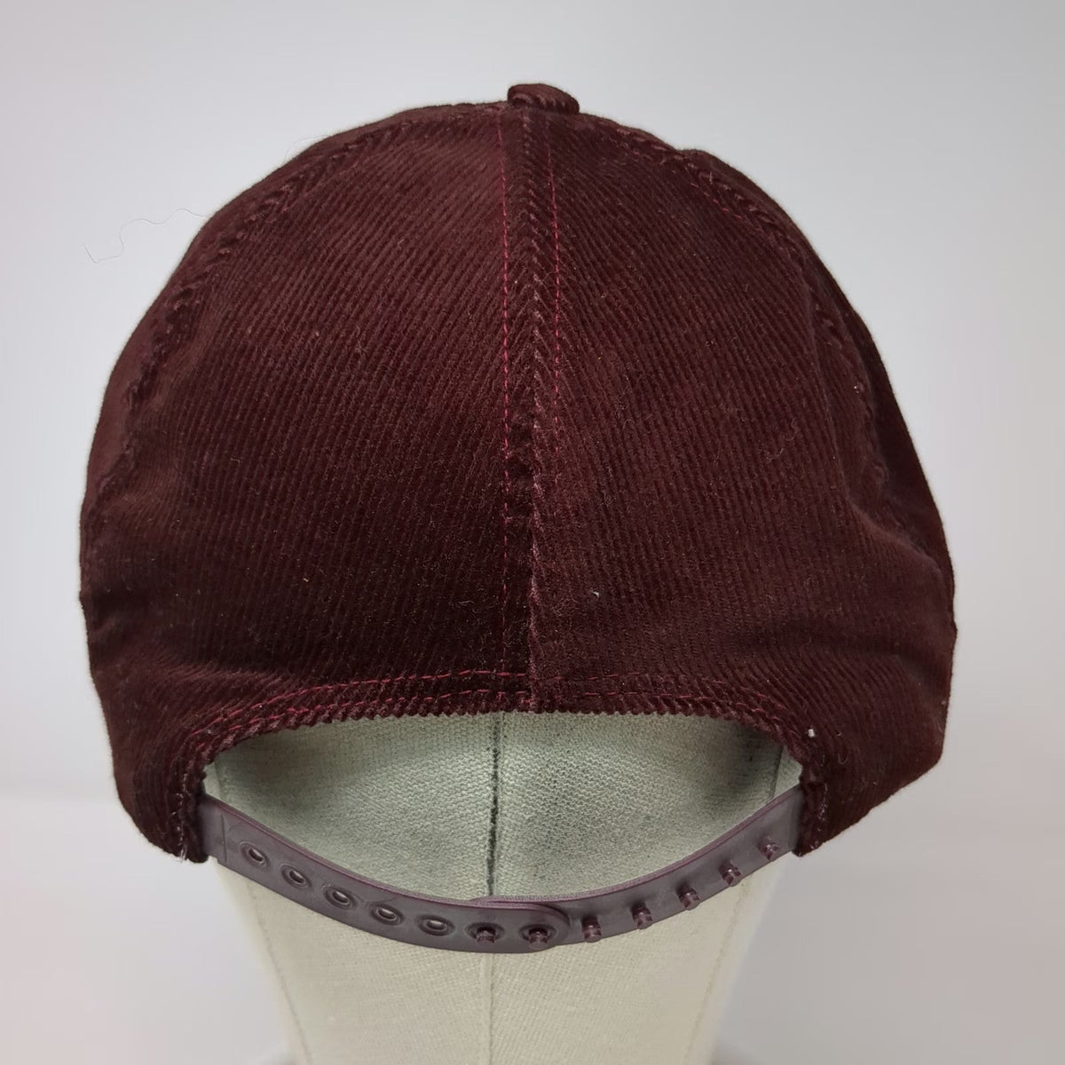 University Square Snapback Hat Red One Size 5 Panel Corduroy Made in USA Blank