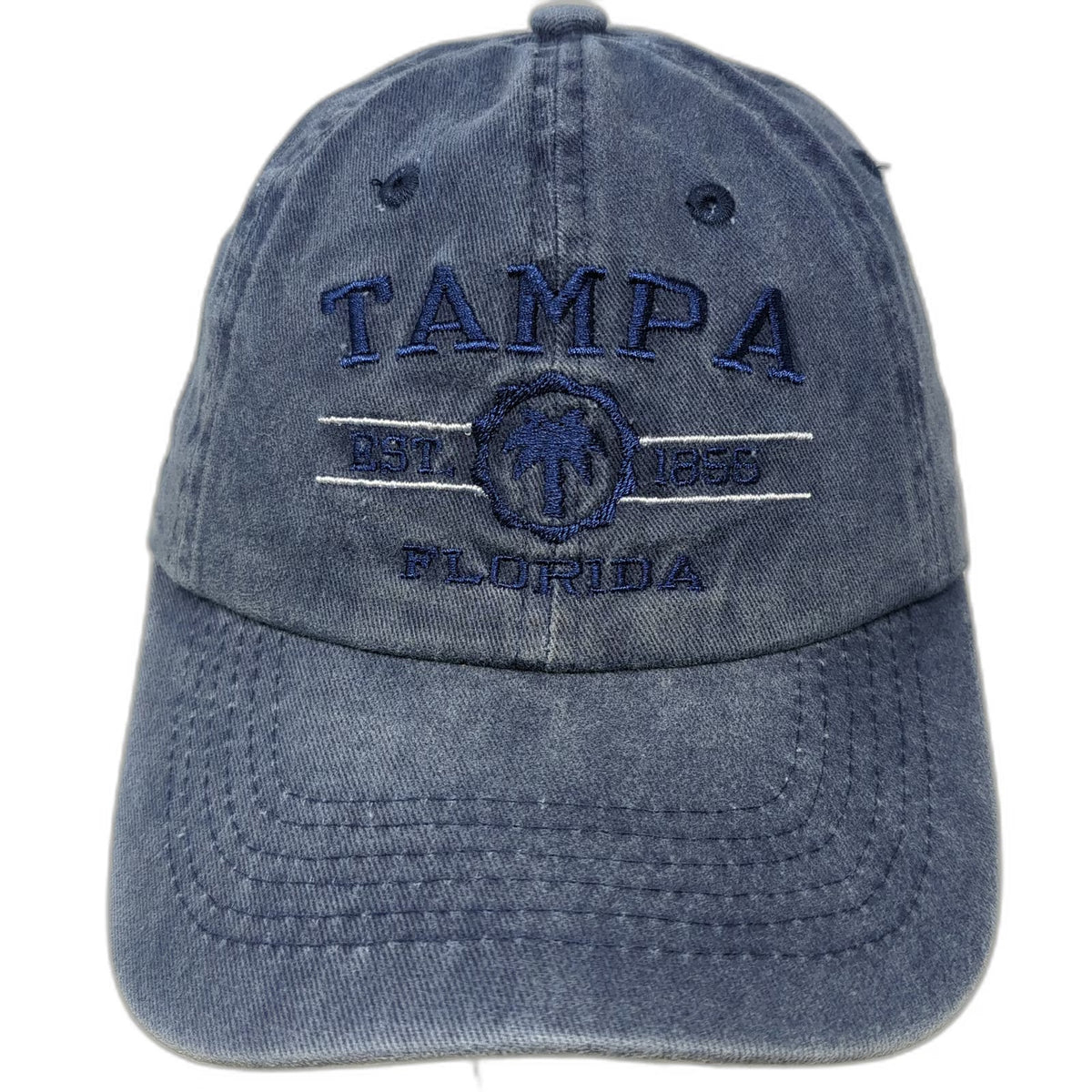 DMR Classic Headwear Baseball Cap Blue One Size Tampa Florida Palm Tree Hat