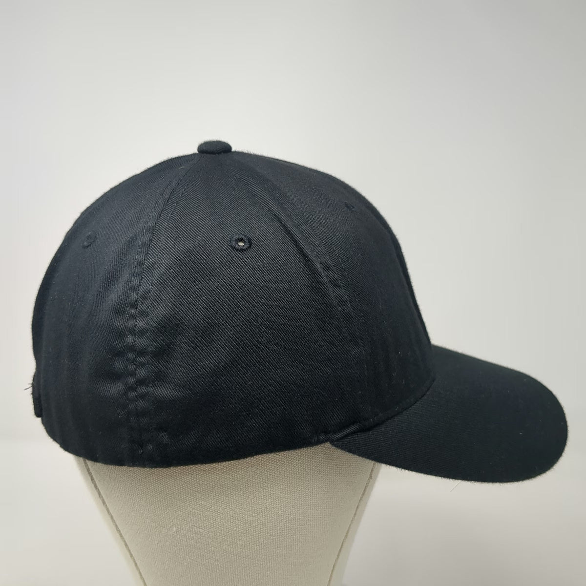 509 Baseball Cap Black XL Flexfit Metal Logo Sunburst Embroidered Stretch Hat