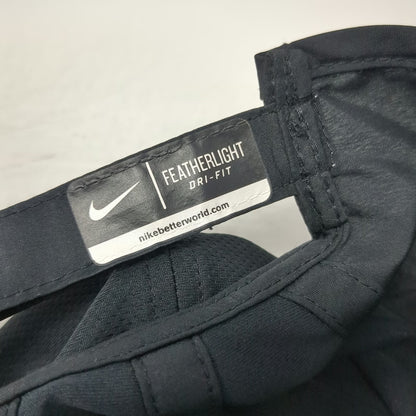 Nike Baseball Cap Black One Size Dri-FIT Featherlight Hat Swoosh Strapback Mesh