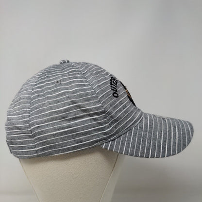 Outer Banks Men's Strapback Hat Gray Striped Embroidered Anchor Logo