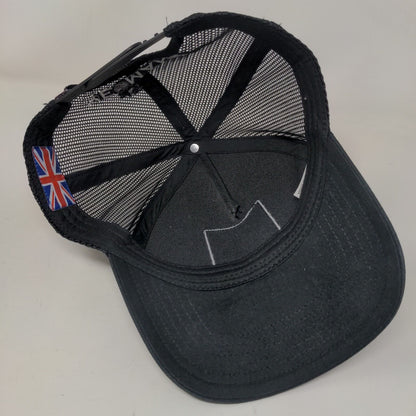 Yeman's Snapback Mesh Back Trucker Hat Black One Size Solid Patch