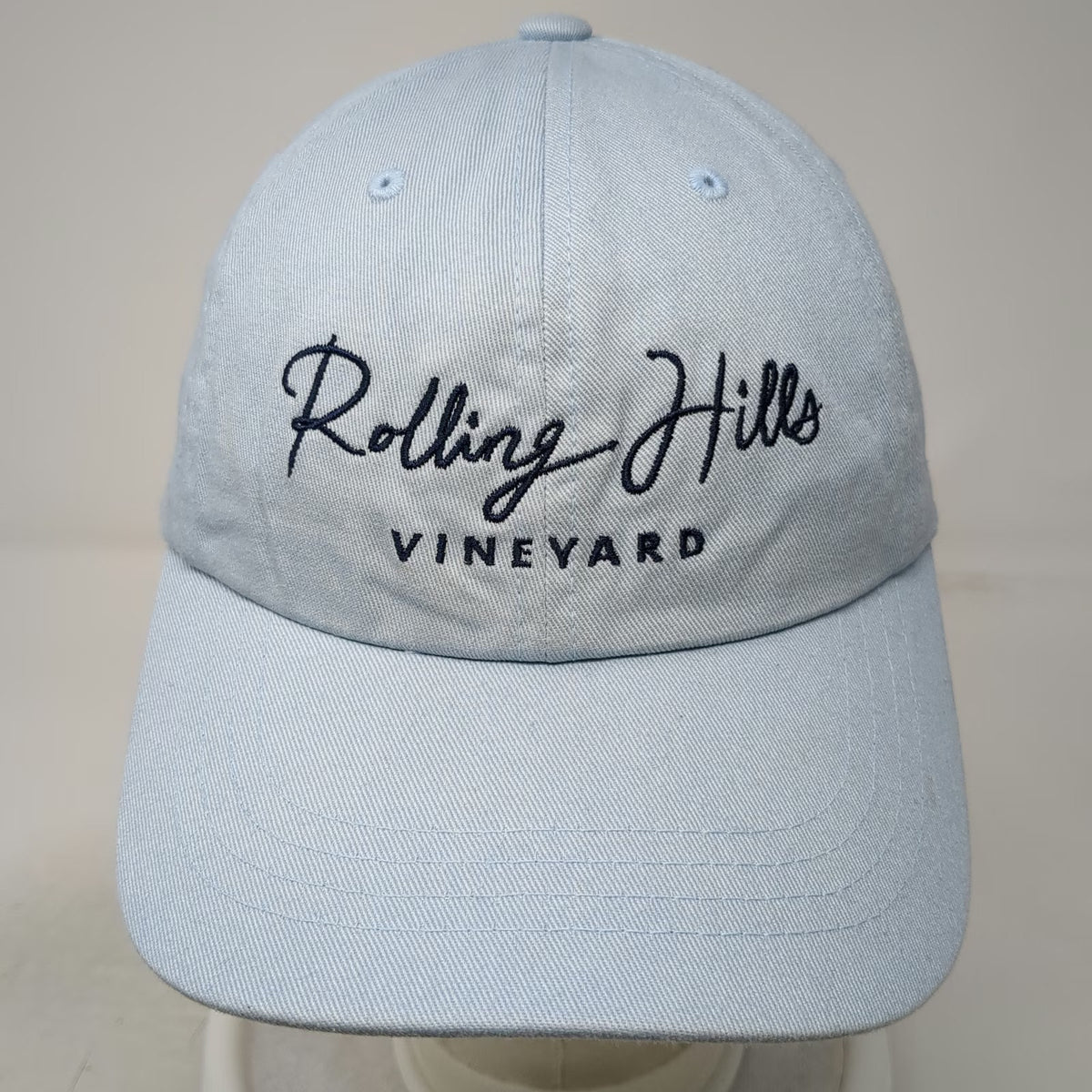 Yupoong Blue One Size Baseball Cap Rolling Hills Vineyard Slideback Cotton Hat