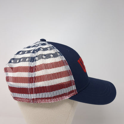 USA Snapback Trucker Hat Multi OS Adjustable Mesh Back Patriotic Stars & Stripes