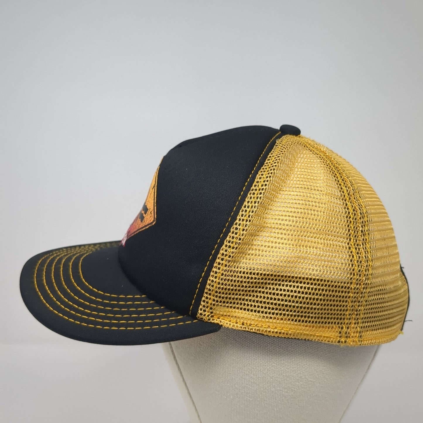 Beach Is Open Snapback Mesh Back Trucker Hat Black One Size Colorblock