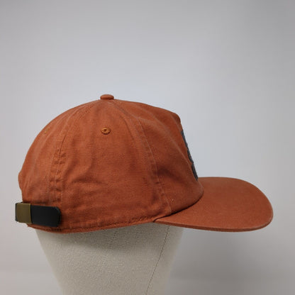 Live Climb Repeat Slideback Hat Orange One Size Adjustable Leather Strap
