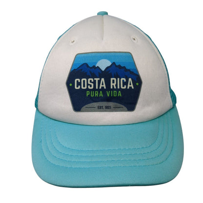 Costa Rica Pura Vida 1821 Snapback Trucker Hat Blue One Size Mesh Back