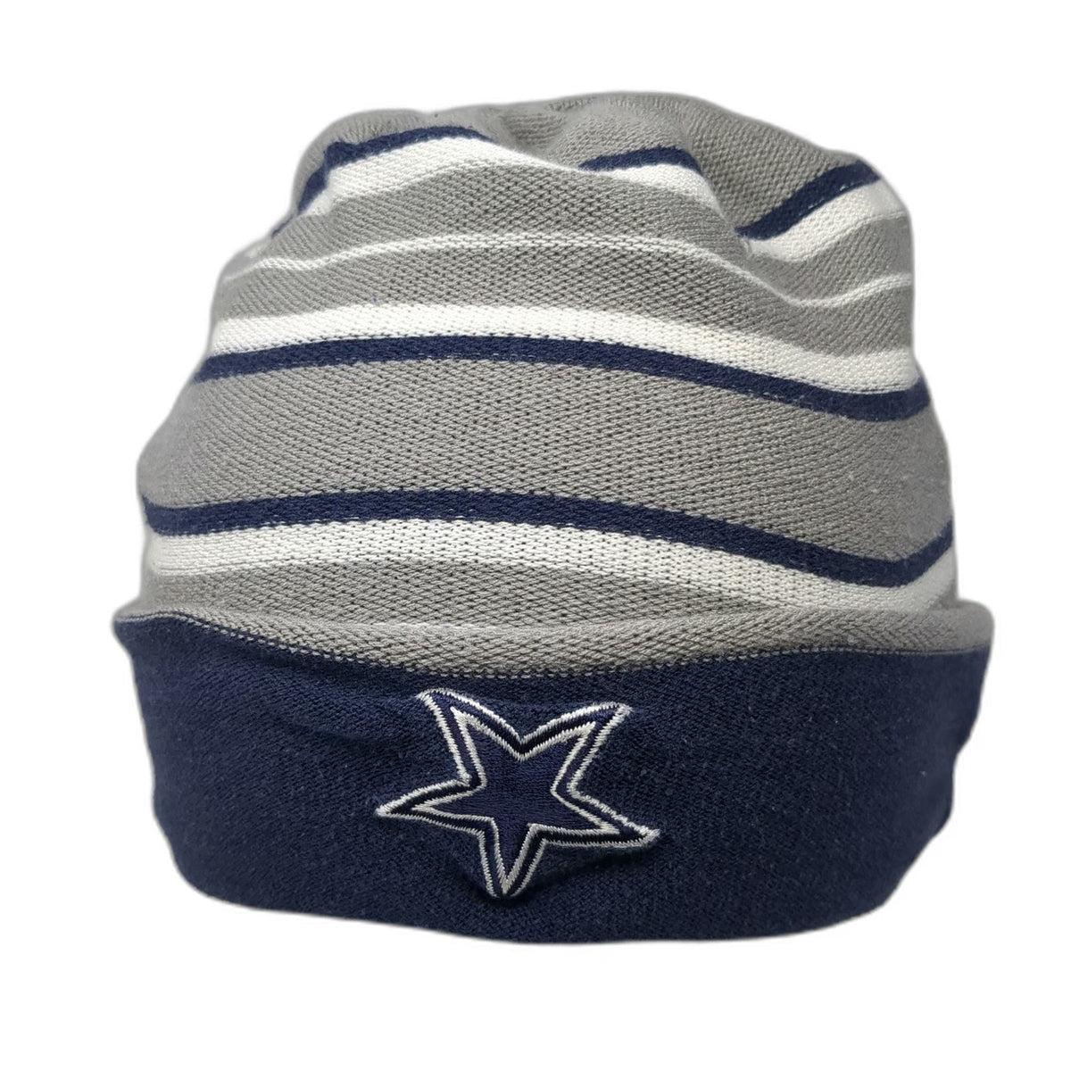 Dallas Cowboys NFL Beanie Blue Gray White One Size Reversible Striped Star Hat