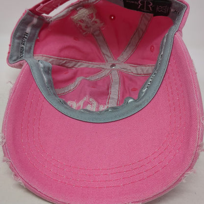 Robin Ruth Baseball Cap Pink One Size Washington DC Floral Distressed Hat