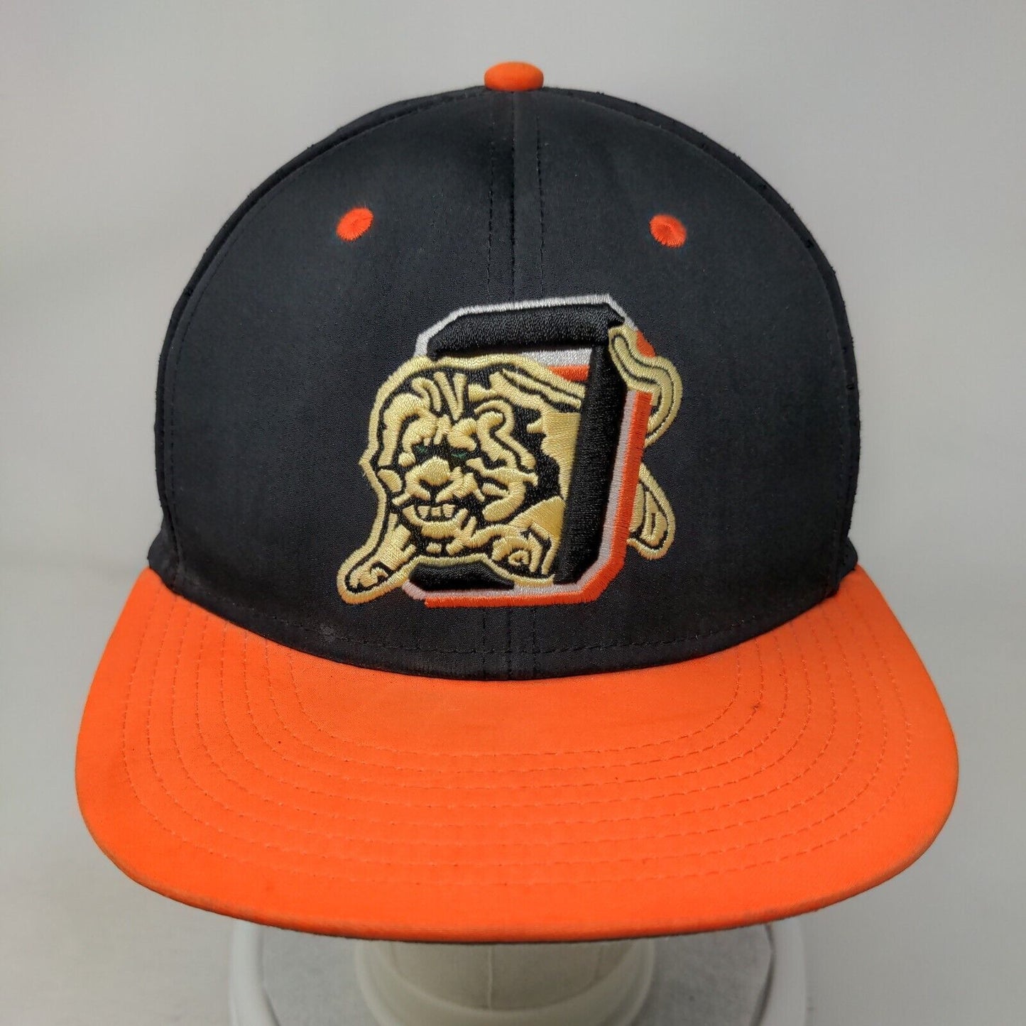 The Game Fitted Hat Orange Black Size M Embroidered Logo Lion O