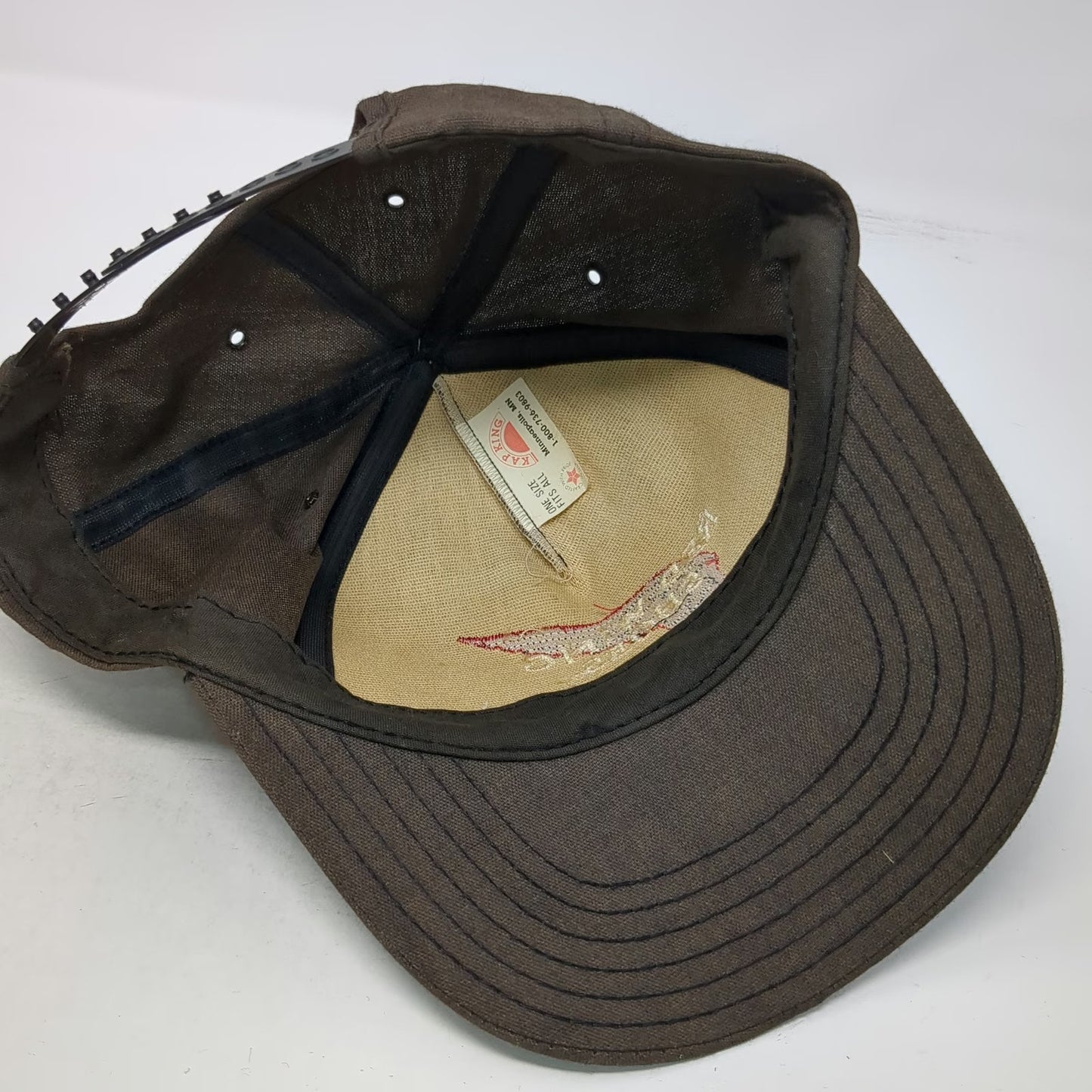 Kap King Trucker Brown Red Wing Shoes Snapback Hat Made in USA Vintage