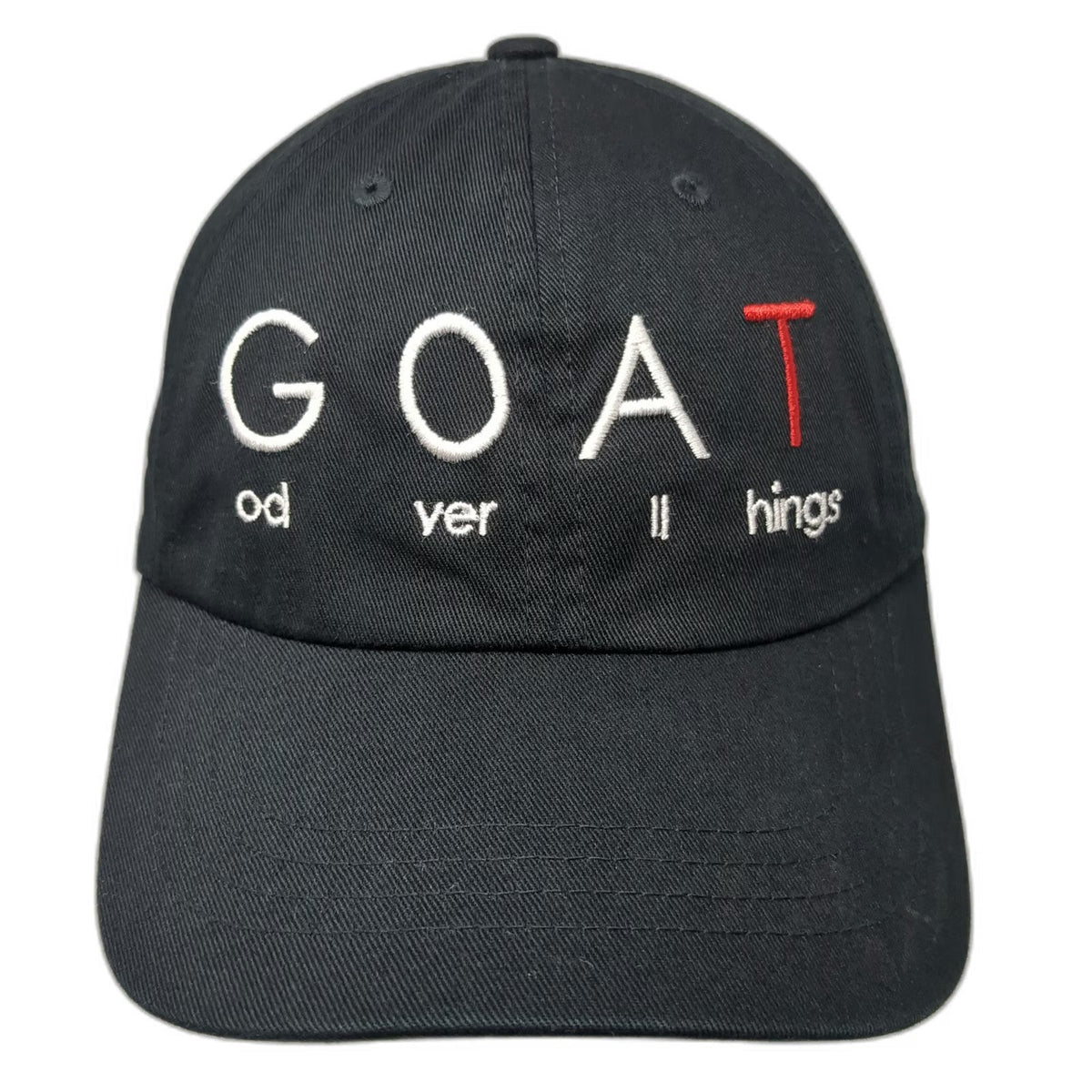 Yupoong God Over All Things GOAT Black Baseball Cap Hat One Size Adjustable
