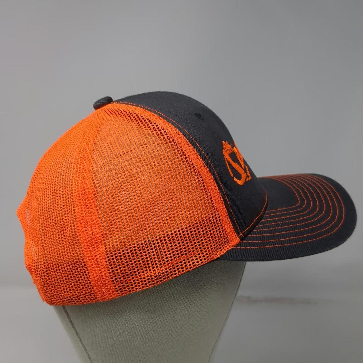 NV CAPS Trucker Hat Gray Orange One Size DirtPro Excavator Mesh Snapback hat
