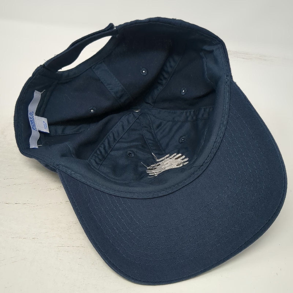 Port & Company Baseball Cap Blue One Size One Stone Logo Strapback Cotton Hat