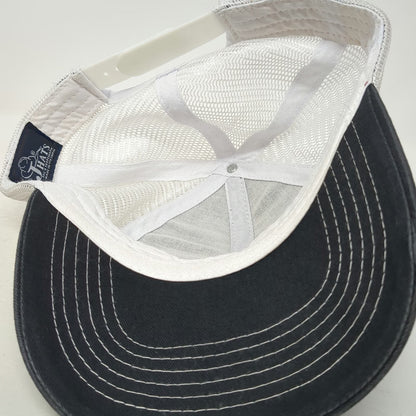 J Hats Trucker Hat Black White One Size Wyoming Bucking Horse Mesh Snapback