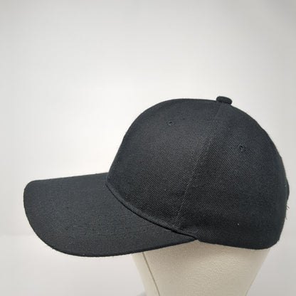 Unbranded Strapback Hat Black One Size Adjustable Vented Holes 6 Panel Blank