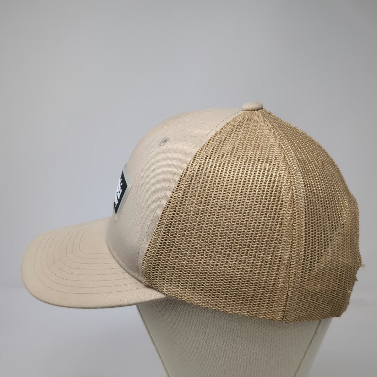 Columbia Trucker Hat Beige One Size Mesh Snapback Patch Logo Polyester Trail