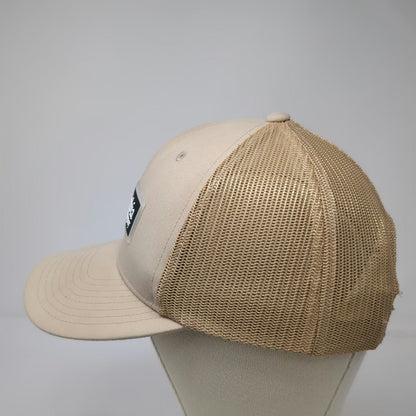 Columbia Trucker Hat Beige One Size Mesh Snapback Patch Logo Polyester Trail
