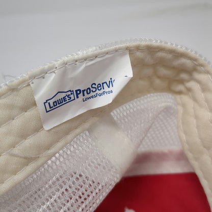 Lowe's ProServices Red One Size Baseball Cap Mesh Back Embroidered Hat Strapback