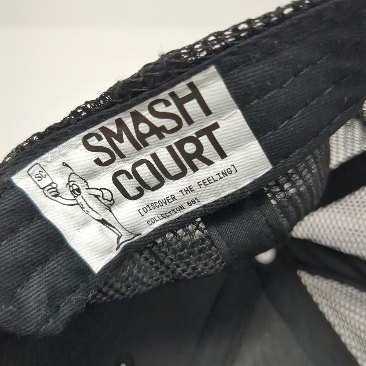 Smash Court Trucker Hat Black One Size Mesh Back Pickleball Graphic Snapback