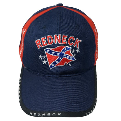Redneck Rebel Flag Strapback Hat Blue One Size Adjustable Embroidered 8 Panel