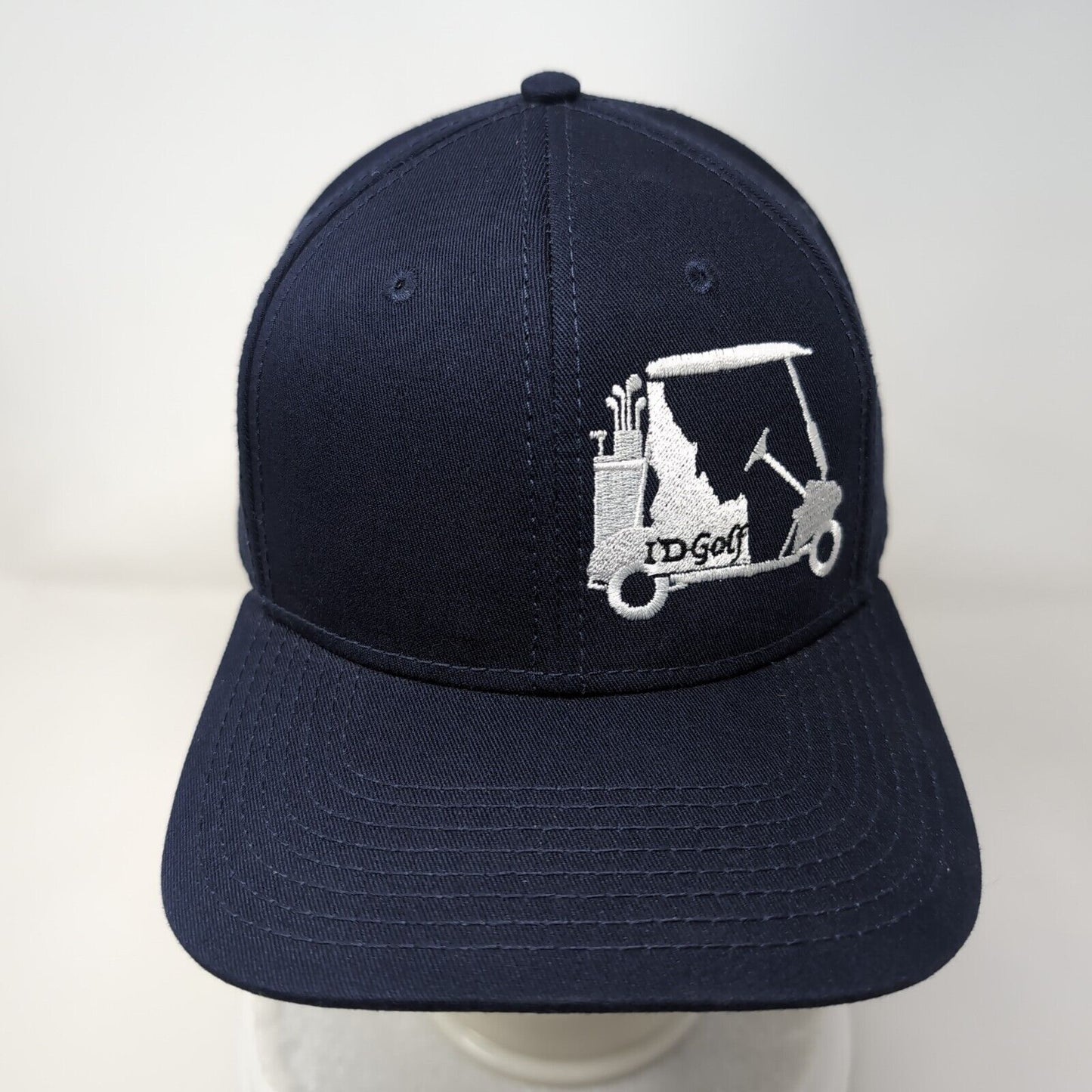 ID Golf Snapback Hat Blue OSFM Adjustable Embroidered Vented Holes 6 Panel Otto