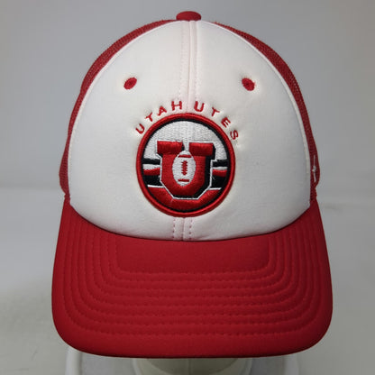 Zephyr Utah Utes NCAA Red White One Size Trucker Hat Mesh Snapback Football Logo
