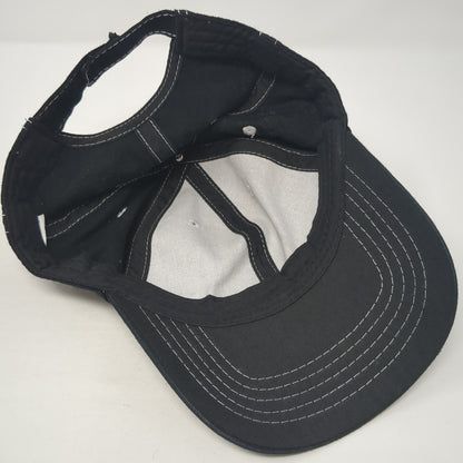 Unbranded Strapback Hat Black One Size Adjustable Solid Cotton Blank