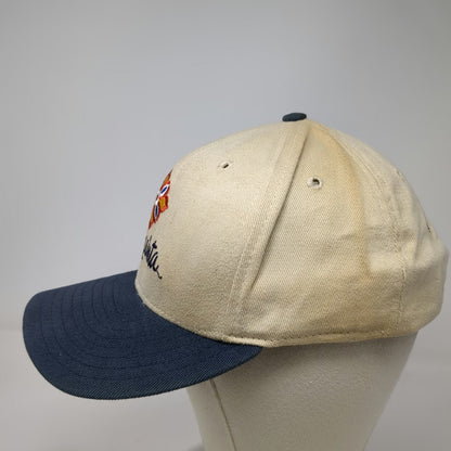 New Era Baseball Cap Beige Blue One Size La Quinta Golf Leather Slideback Hat