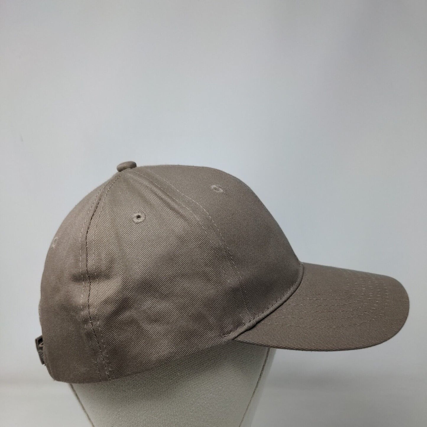 Paris Strapback Hat Tan One Size Adjustable Embroidered Solid Blank