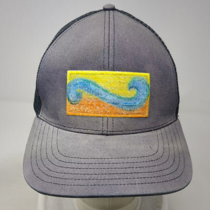 Simms Trucker Hat Gray One Size Mesh Snapback Fishing Logo Patch Adjustable