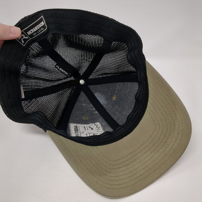 Hawktech Fitted Mesh Back Trucker Hat Brown L/XL Colorblock Richardson