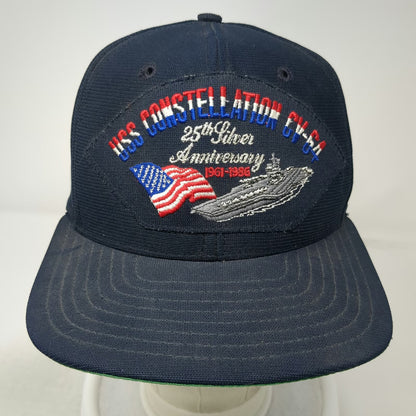New Era Snapback Blue M Hat US Navy USS Constellation CV-64 25th Anniversary