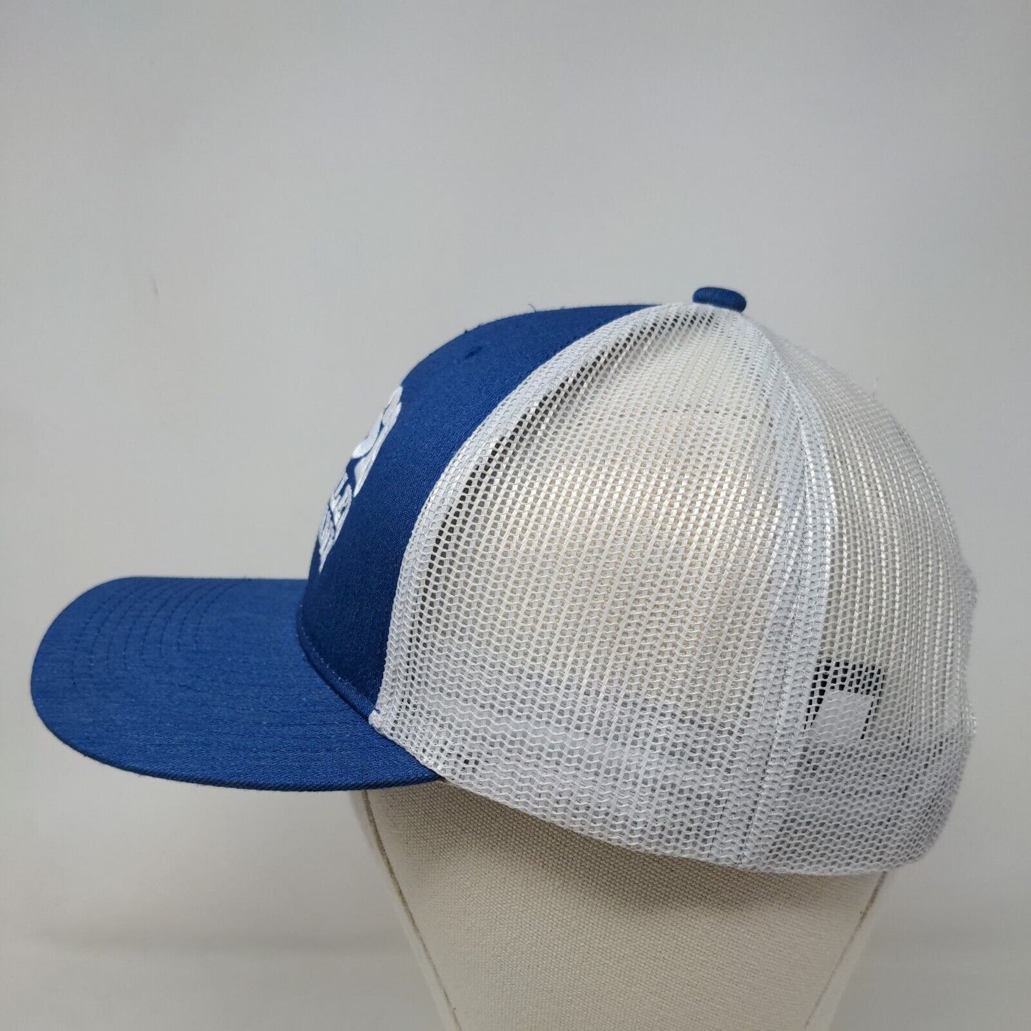 North Salem State Bank Men's Snapback Mesh Back Hat Blue White Embroidered Logo