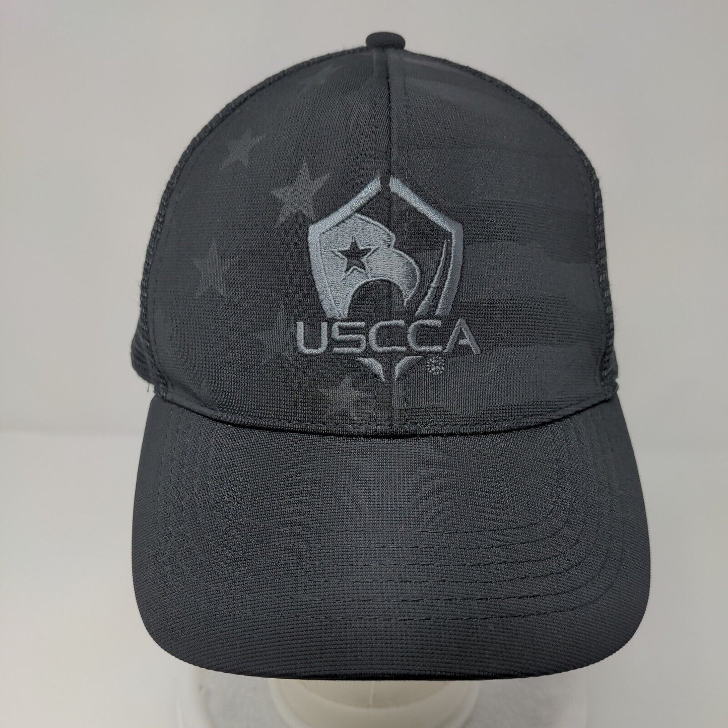 USCCA Snapback Mesh Back Trucker Hat Black OSFA Adjustable Embroidered
