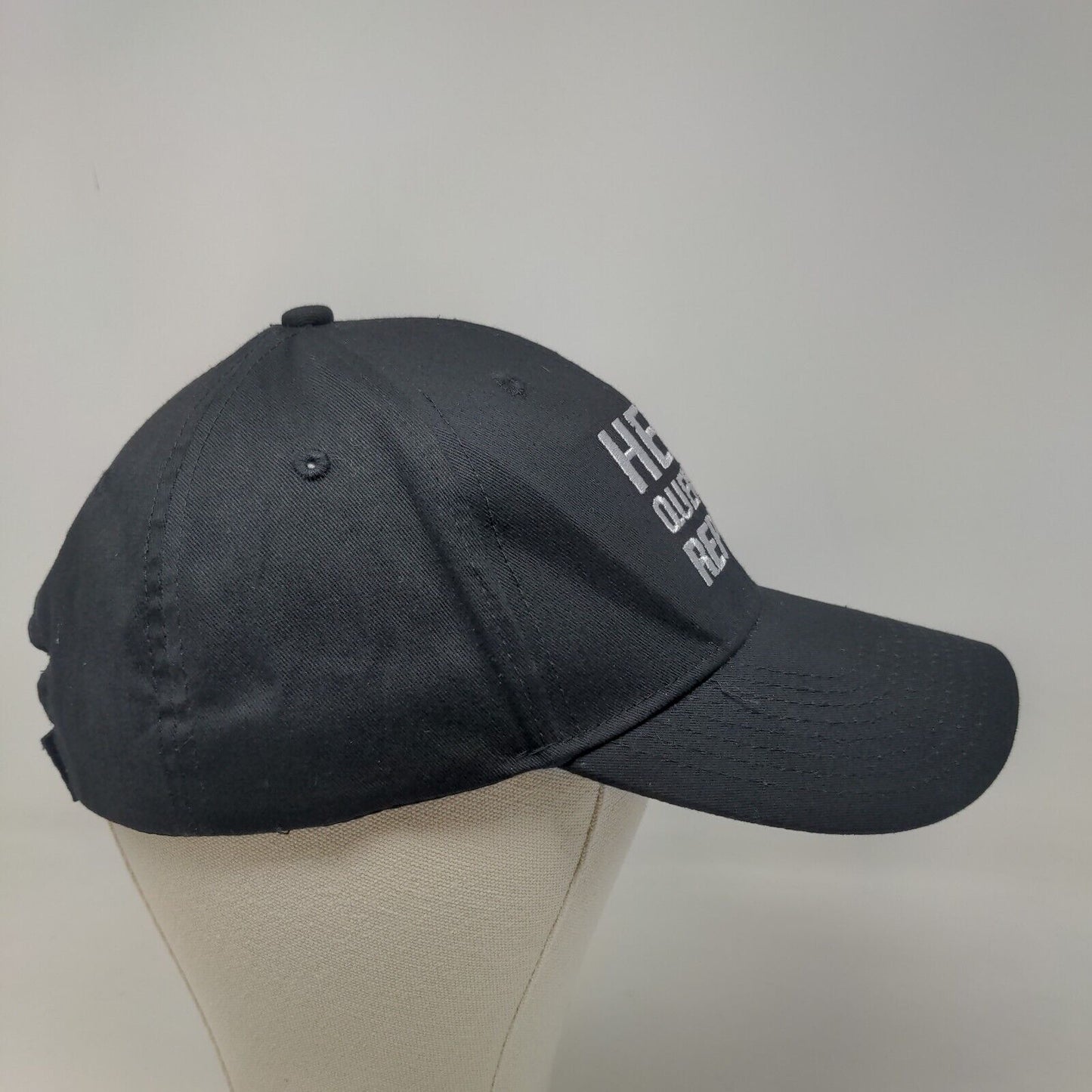 Hit Wear Men's Strapback Hat Black OSFM ECM USA Heat Quench Repeat Embroidered