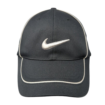 Nike One Fitted Golf Hat Black M/L Embroidered Swoosh Solid 6 Panel