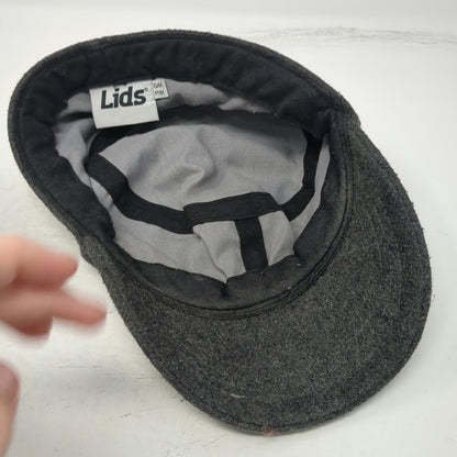 Lids Army Cap Gray M Wool Blend Military Style Hat Fitted Blank Plain Cadet