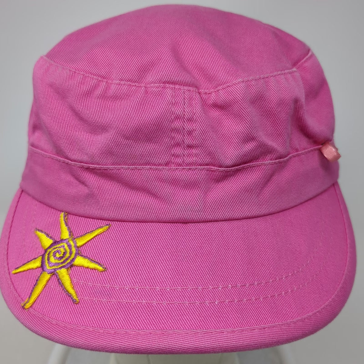 SKY Army Cap Pink One Size Cotton Embroidered Sun Yellow Purple Strapback Hat