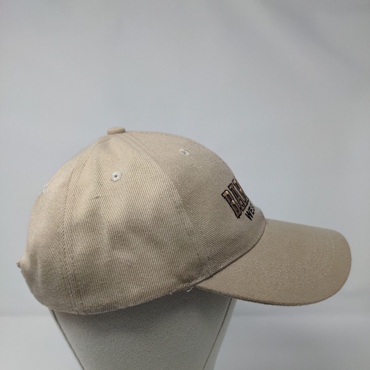 Barbados West Indies Strapback Hat Tan OSFA Adjustable Embroidered