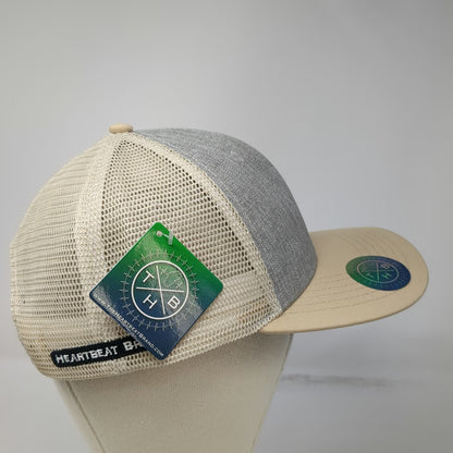 The Heartbeat Brand Trucker Hat Beige One Size Idaho State Mesh Snapback Ocean